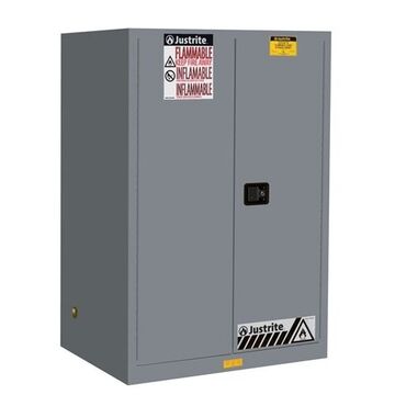 Flammable Safety Cabinet, 90 gal, 65 in ht, 43 in wd, 34 in dp, 18 ga Steel