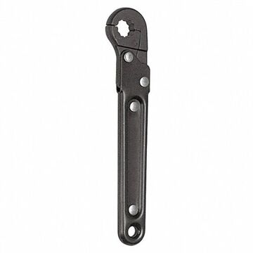 Corrosion Resistant Flare Nut Wrench, 13/16 in, Single End, Ratcheting, 12 Points, 9-3/8 in lg, 15 deg
