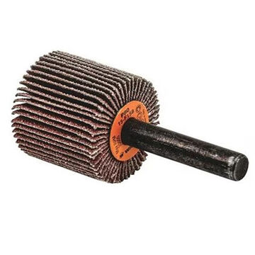 Flap Wheel, 1 in Wheel, 1 in wd, 1/4 in Dia Arbor/Shank, 80 Grit, Aluminum Oxide Abrasive