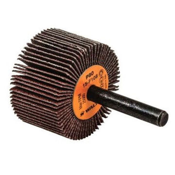 Flap Wheel, 2 in dia, 1 in wd, 1/4 in Arbor/Shank, 120 Grit, Aluminum Oxide Abrasive