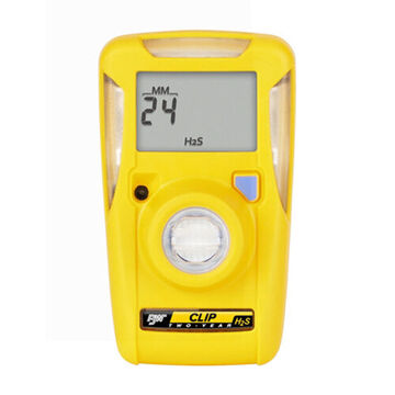 Single Gas Detector, Sulfur Dioxide (SO2), 0 to 100 ppm, Audible, Visual and Vibrating, Lithium lon, Plastic