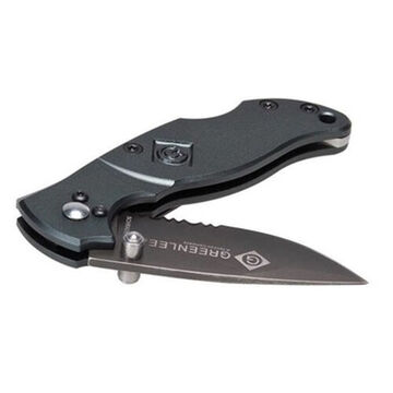 Drop Point Folding Knife, 40 PCT Serrated Edge, 2.25 in Blade lg, 440C Stainless Steel Blade