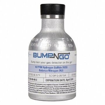 Bouteille de gaz d'étalonnage Bump-n-go, 5.8 L, 1-7/8 pouce de diamètre, 3-27/32 pouce hg Cylindre, 1200 psi