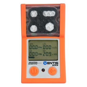 Multi Gas Detector, CO, H2S, LEL, O2, Polycarbonate with Protective Rubber Overmold
