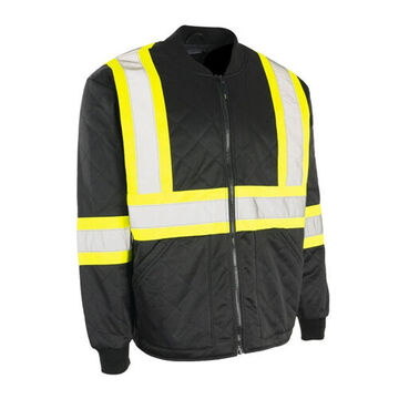 Veste de sécurité matelassée pour congélateur, XL, noir, polyester tissé, 46 to 48 pouce de poitrine