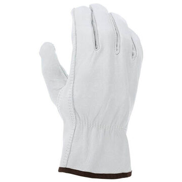 Gloves Driver General Purpose, Leather Palm, White, Elastic