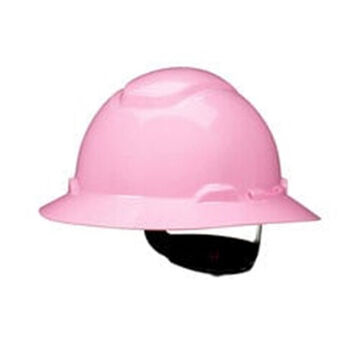 Vented Ratchet Full Brim Hard Hat, Pink, HDPE, 4 Point Ratchet, Class G, E