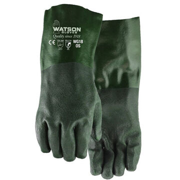 Gants à usage général résistants aux produits chimiques, vert, manchette, extérieur en jersey de coton doux