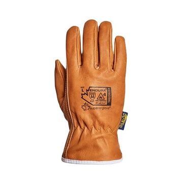 Driving Gloves, Grain Goatskin Leather Palm, Brown, Gray, Left And Right, Grain Goatskin Leather