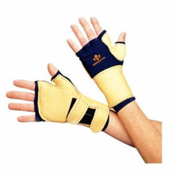 Anti-Impact Gloves, XL, Visco Elastic Polymer Palm, Blue/Yellow