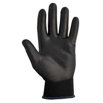 Multi-Purpose Gloves, No. 7/Small, Black, Palm and Finger Coated, Nylon Shell