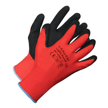 High Dexterity Work Gloves, Red/black, Polyester