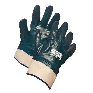 Gloves Safety Cuff, M, Blue, Cotton
