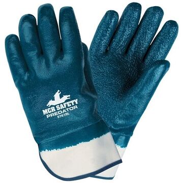 Predator Gloves, M, Blue, Straight Thumb, Nitrile