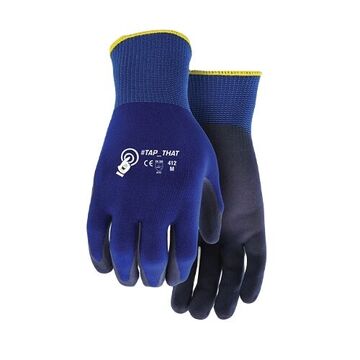 Gants enduits, paume en mousse de nitrile, bleu, sans couture, nylon