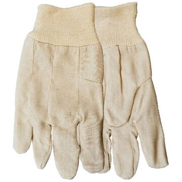 Men's Glove Gloves, L, Cotton Palm, White, Snug-Fit, Cotton Canvas
