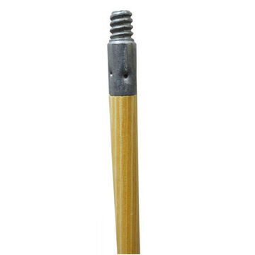 Broom Handle, 15/16 in dia, 54 in lg, Wood, Sturdy Threaded Metal Tip