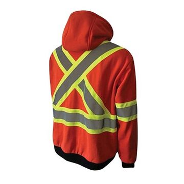 Heated Hoodie, L, Orange, Polyester