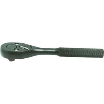 Non-Insulated Hand Ratchet, Black Oxide, 1/4 in Drive, 5 in lg, 24 Geared Teeth, Pear
