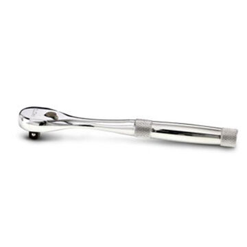 Non-Insulated Hand Ratchet, Full Polish, 1/4 in Drive, 6-11/16 in lg, 45 Geared Teeth, Pear