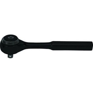 Non-Insulated Hand Ratchet, Black Oxide, 1/4 in Drive, 4-1/2 in lg, 72 Geared Teeth, Pear