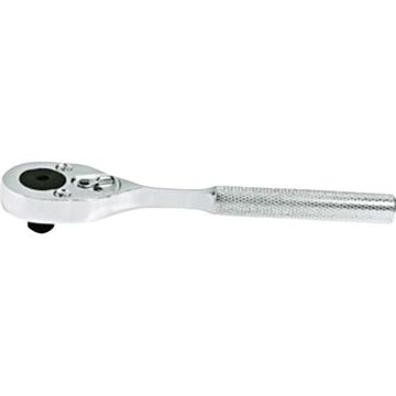 Non-Insulated Hand Ratchet, Full Polish, 3/8 in Drive, 7 in lg, 24 Geared Teeth, Aerospace