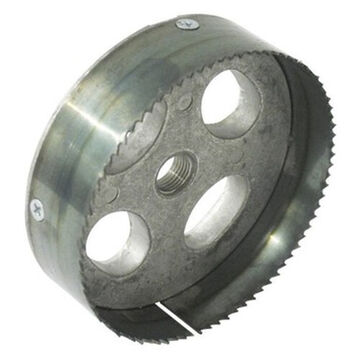 Recessed Light Hole Saw, 4-3/8 in dia, 7/8 in Cutting dp, Steel Cutting Edge, 7/16 in Arbor