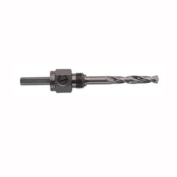Pilot Hole Saw Arbor, 1/4 dia x 1/4 in Shank, 1/4 in Pilot Drill, High Speed Steel