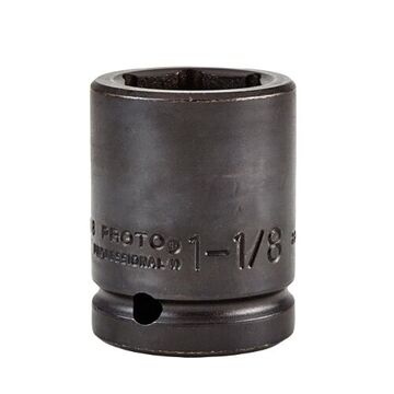 Standard Length Impact Socket, 1-1/8 in Socket, 3/4 in Drive, 2-3/16 in lg, Alloy Steel