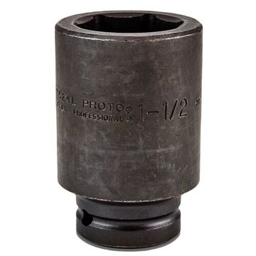 Deep Length Impact Socket, 1-1/2 n Socket, 3/4 in Drive, 3-1/2 in lg, Alloy Steel