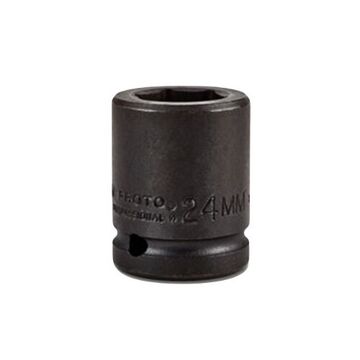 Standard Length Impact Socket, 24 mm Socket, 3/4 in Drive, 2 in lg, Alloy Steel