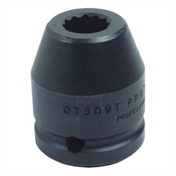 Standard Length Impact Socket, 1-5/8 12 in Socket, 3/4 in Drive, 2-7/16 in lg, Alloy Steel
