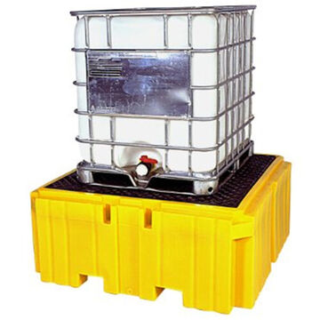 IBC Spill Pallet, 365 gal, 28 in ht, Yellow