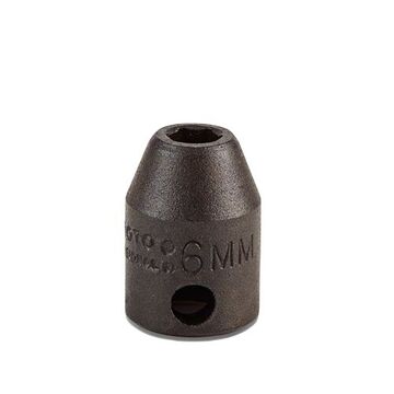 Douille à chocs de longueur standard, douille de 6 mm, entraînement 3/8 pouce, 59/64 pouce lg, acier allié