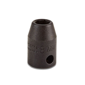 Douille à chocs de longueur standard, douille de 8 mm, entraînement 3/8 pouce, 1-3/32 pouce lg, acier allié