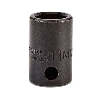 Standard Length Impact Socket, 11 mm Socket, 3/8 in Drive, 26.2 mm lg, Alloy Steel