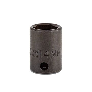 Douille à chocs de longueur standard, douille de 14 mm, entraînement 3/8 pouce, 27.8 mm lg, acier allié