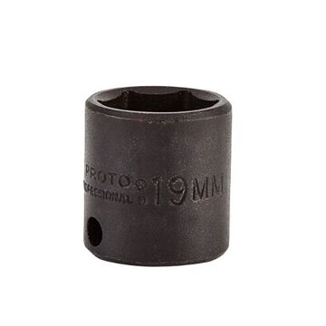Standard Length Impact Socket, 19 mm Socket, 3/8 in Drive, 1-3/32 in lg, Alloy Steel