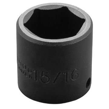 Standard Length Impact Socket, 15/16 in Socket, 3/8 in Drive, 1-11/32 in lg, Alloy Steel