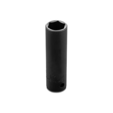 Deep Length, Thin Wall Impact Socket, 17 mm Socket, 1/2 in Drive, 3-1/4 in lg, Alloy Steel