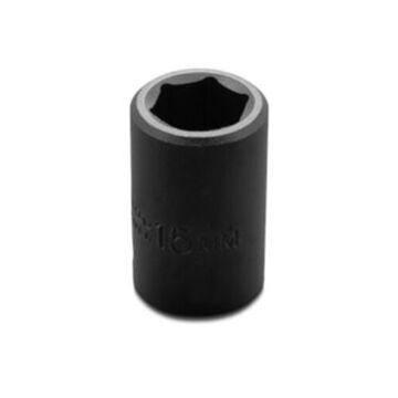 Standard Length Impact Socket, 15 mm Socket, 1/2 in Drive, 1-1/2 in lg, Alloy Steel