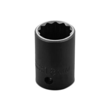 Deep Length Impact Socket, 16 mm Socket, 1/2 in Drive, 1-1/2 in lg, Alloy Steel