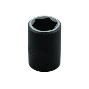 Standard Length Impact Socket, 17 mm Socket, 1/2 in Drive, 1-1/2 in lg, Alloy Steel