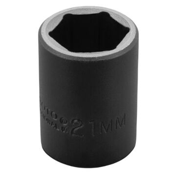 Standard Length Impact Socket, 21 mm Socket, 1/2 in Drive, 41.2 mm lg, Alloy Steel