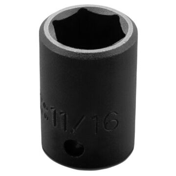 Standard Length Impact Socket, 11/16 in Socket, 1/2 in Drive, 1-1/2 in lg, Alloy Steel