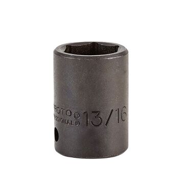 Standard Length Impact Socket, 13/16 in Socket, 1/2 in Drive, 1-5/8 in lg, Alloy Steel