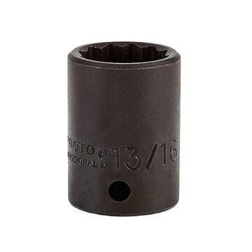 Standard Length Impact Socket, 13/16 in Socket, 1/2 in Drive, 1-5/8 in lg, Alloy Steel