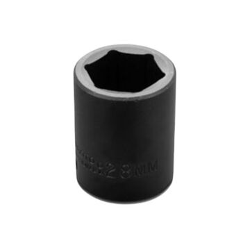 Standard Length Impact Socket, 28 mm Socket, 1/2 in Drive, 50.8 mm lg, Alloy Steel