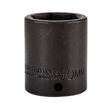 Standard Length Impact Socket, 30 mm Socket, 1/2 in Drive, 50.8 mm lg, Alloy Steel