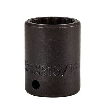 Standard Length Impact Socket, 15/16 in Socket, 1/2 in Drive, 1-3/4 in lg, Alloy Steel
